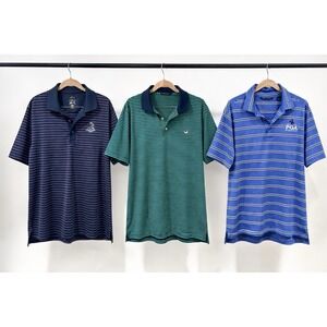 Lot Of 3 Mens Golf Polo Shirts Men L Athleisure Pickleball Tennis Preppy Sporty